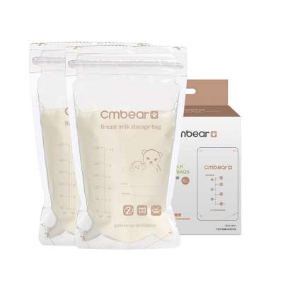 Double zipper Disposable Breast milk storage bags  in refrigerator