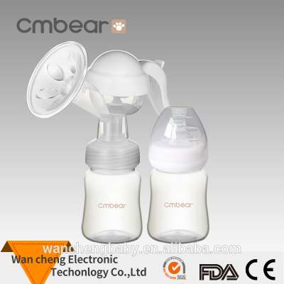 Lightweight design tiralatte manuale breast pump manual type with spare bottle and nipple kit