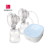 Horigen double breast pump electric feeding supplies electronic breast milk pump designed semi-lying pumping